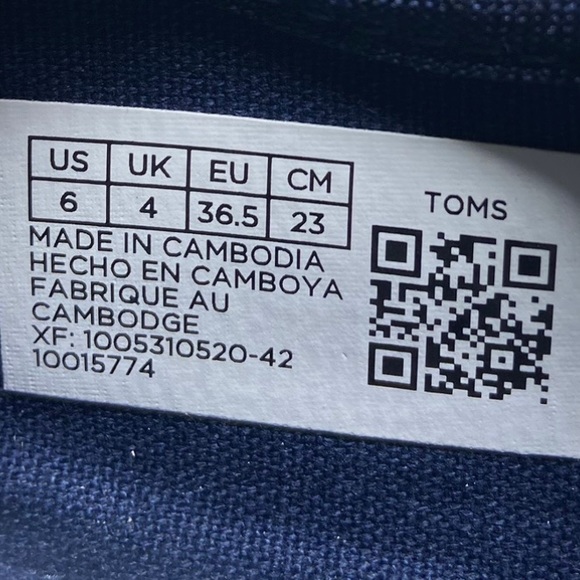 NEW Toms Shoes Womens Size 6 Cordones Indio Sneakers Navy + Red Crosshatch Plaid - Picture 13 of 14